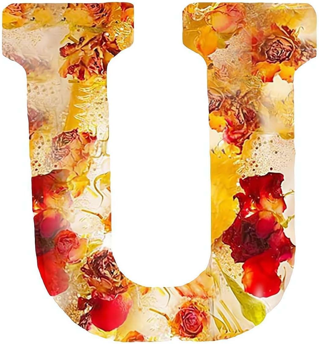 Personalized Letter Resin Lamp with Dried Flowers – Custom Initial Night Light for Home Décor & Gifts