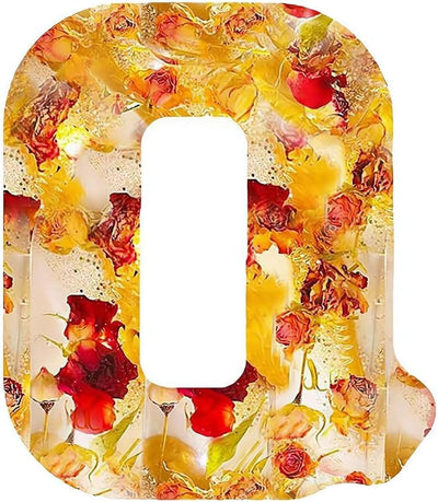 Personalized Letter Resin Lamp with Dried Flowers – Custom Initial Night Light for Home Décor & Gifts