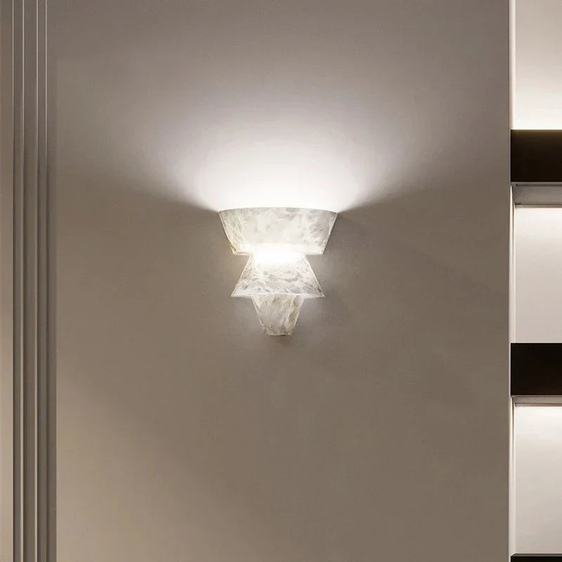 LuxeStone Marble Wall Lamp – Elegant Modern Natural Stone Lighting for Living Room & Bedroom