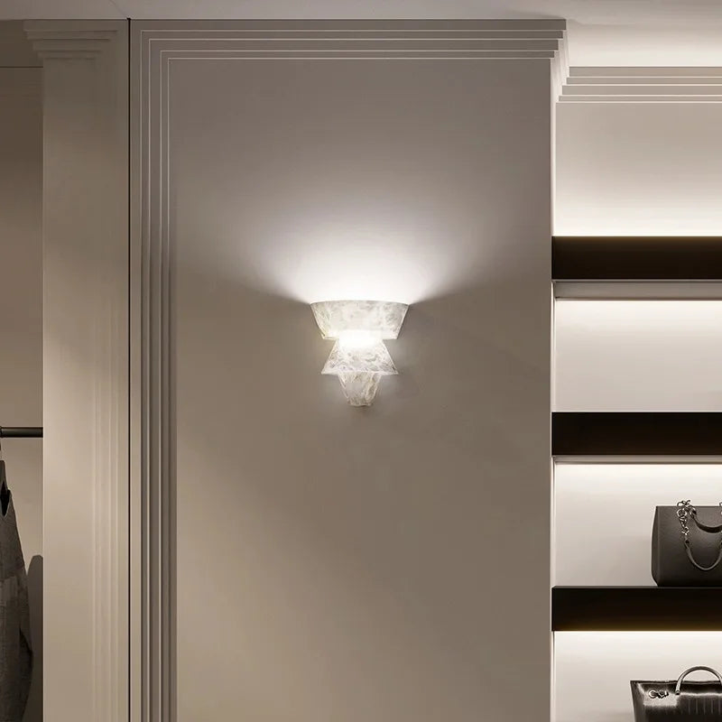 LuxeStone Marble Wall Lamp – Elegant Modern Natural Stone Lighting for Living Room & Bedroom