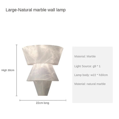 LuxeStone Marble Wall Lamp – Elegant Modern Natural Stone Lighting for Living Room & Bedroom