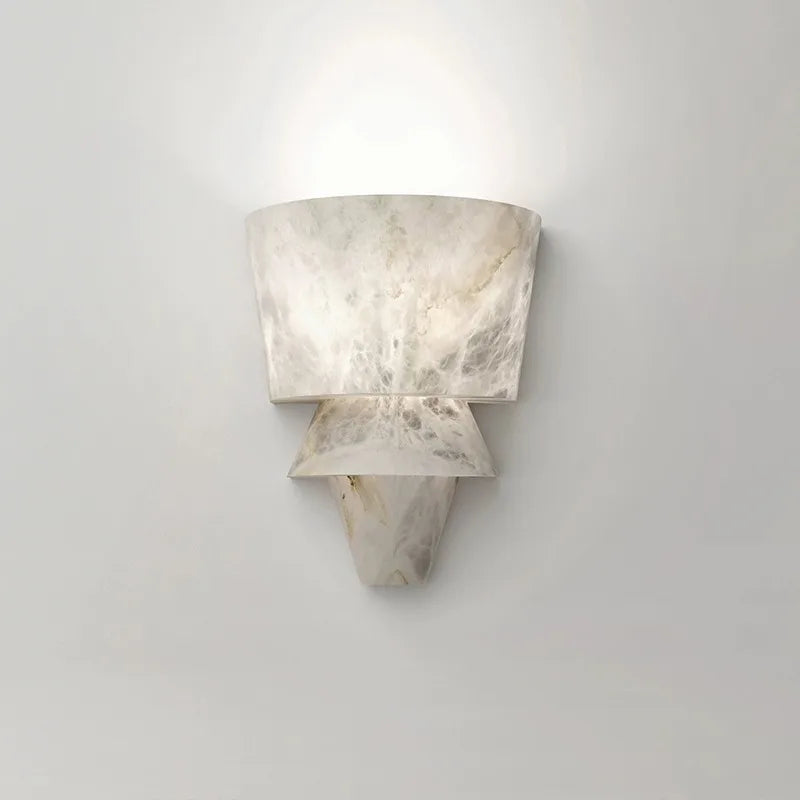 LuxeStone Marble Wall Lamp – Elegant Modern Natural Stone Lighting for Living Room & Bedroom